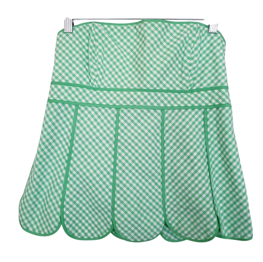 Vintage Lilly Pulitzer Green Checkered Strapless Top